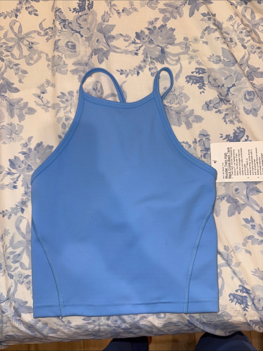 Light Blue Women's High Neck Tank Top